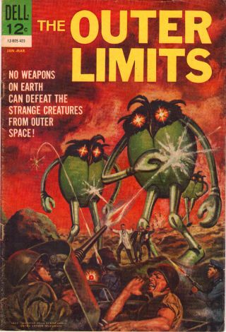 Outer Limits 1 - Cool Alien Vs Army Painted Cover - 1964 (grade 6.  0) Wh