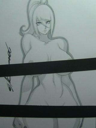 Samus Girl Sexy Busty Sketch Pinup - Daikon Art