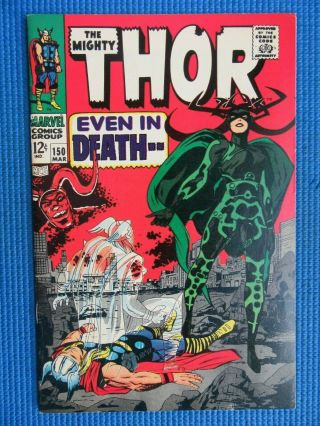 The Mighty Thor 150 - (vf/nm) - Signed By Jack Kirby - 1st Hela Cover,  Inhumans