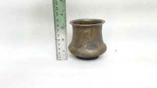 Antique Old Brass Engraved Hindu Temple Holy Water Pot Panchpatra Colle 2
