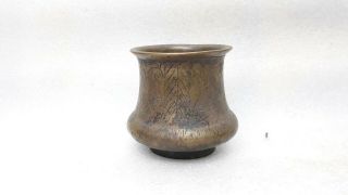 Antique Old Brass Engraved Hindu Temple Holy Water Pot Panchpatra Colle 4