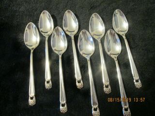 8 Demitasse Spoons 1847 Rogers Bros Silverplate Flatware Eternally Yours