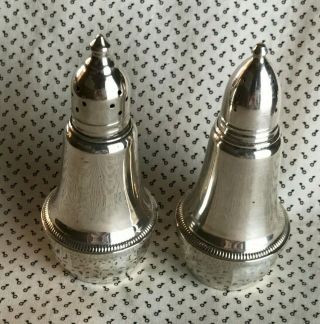 Vintage Duchin Creation Sterling Silver Salt & Pepper Shakers Glass Liners