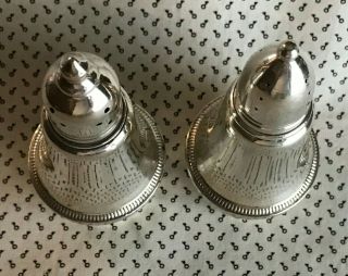 Vintage Duchin Creation Sterling Silver Salt & Pepper Shakers Glass Liners 3