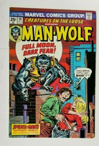 CREATURES ON THE LOOSE 30,  36,  37 (Marvel 1974,  1975) MAN - WOLF.  FN 2
