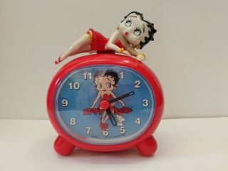Red Betty Boop Table Alarm Clock 1995 Fantasma Euc Battery Only