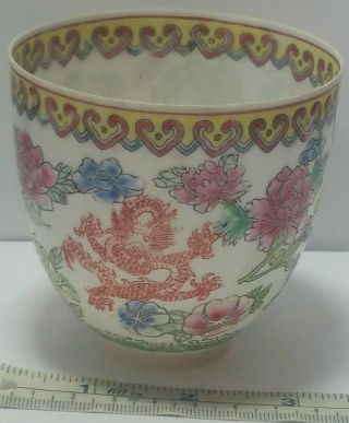 Vintage Chinese Jingdezhen Eggshell Porcelain Tea Cup.  3.  25 " Tall 3.  25 " Diameter