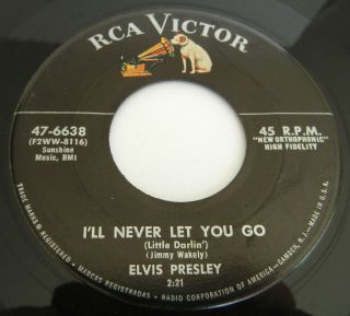 1956 Orig 45 rpm ELVIS PRESLEY Blue Suede Shoes—Never Let You Go RCA Victor VG, 4