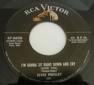 1956 Orig 45 rpm ELVIS PRESLEY Blue Suede Shoes—Never Let You Go RCA Victor VG, 5