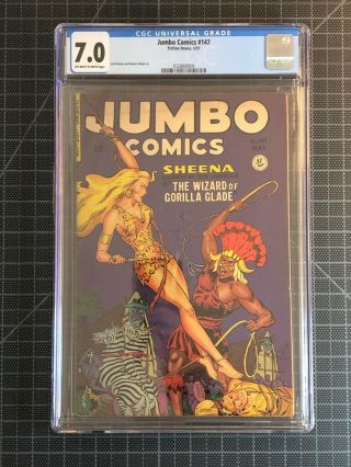 Jumbo Comics 147,  Sheena,  Golden Age Jungle/adventure