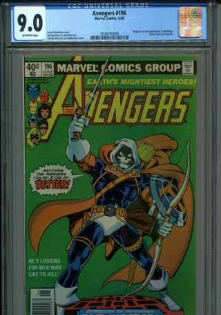 The Avengers 196 First Appearance Of Taskmaster Cgc 9.  0 (marvel,  1980)