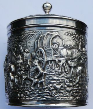 Fine Antique Dutch Silver Plated Tea Caddy; Herman Hooijkaas For Douwe Egberts