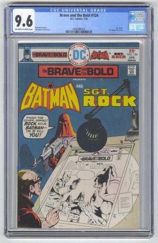 Brave And The Bold 124 Cgc 9.  6 Dc Comic Batman & Sgt Rock