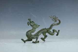 A Chinese Bronze Dragon Statue Sculpture 9 " Long