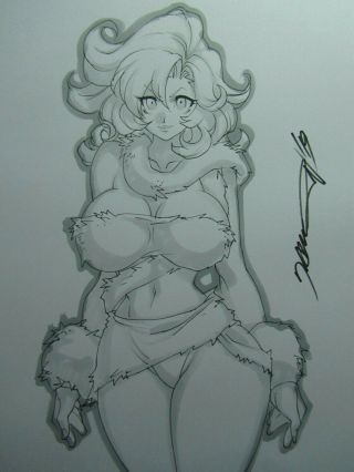 Ayla Chrono Trigger Girl Sexy Busty Sketch Pinup - Daikon Art