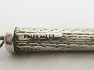 STYLISH SOLID SILVER TELESCOPIC TOOTHPICK by WILLIAM MANTON FABULOUS PATTERN 5