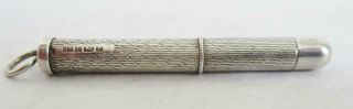 STYLISH SOLID SILVER TELESCOPIC TOOTHPICK by WILLIAM MANTON FABULOUS PATTERN 6