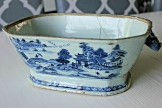 Qianlong Antique Chinese Porcelain Blue White Willow Tureen Bowl British Estate