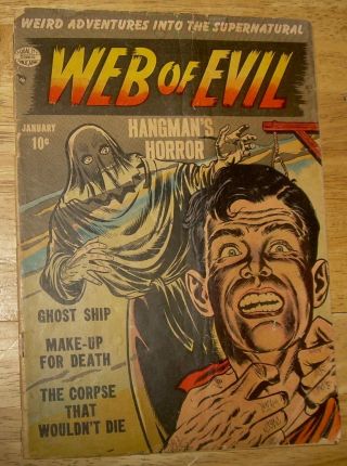 Web Of Evil Comics 2 Ace Pre - Code Horror Jack Cole Baffling Mysteries Terror