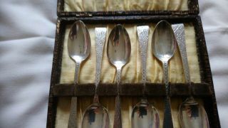 Solid Silver Boxed Set Of 6 Victorian Tea/coffee Spoons London 1883 - 86g
