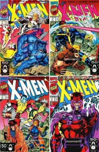 1991 X - Men 1 Jim Lee Variant Covers 4 Collector 1st Issues Nm @look@