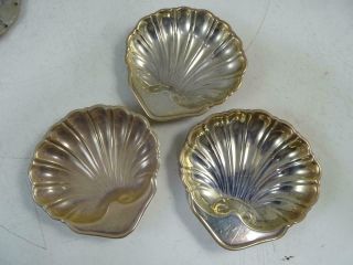 Antique Sterling Silver Revere Silversmiths Clamshell Tray Dish Set X3 77 Grams
