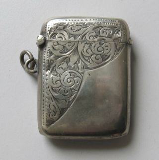 Antique Victorian British Sterling Silver Vesta Case
