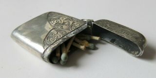 Antique Victorian British Sterling Silver Vesta Case 4