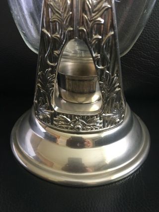 Vintage Corning Coffee Tea Carafe Warmer With Silverplate Tilting Stand 2