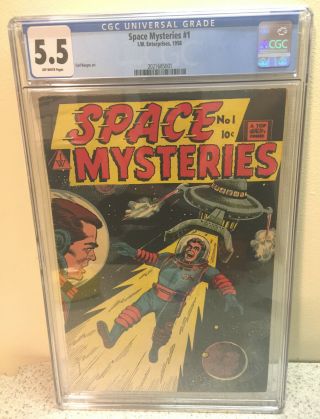 1958 I.  W.  Enterprises Space Mysteries 1 Comic Book Only One Ever Cgc Graded 5.  5