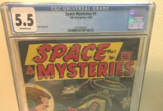 1958 I.  W.  ENTERPRISES SPACE MYSTERIES 1 COMIC BOOK ONLY ONE EVER CGC GRADED 5.  5 2