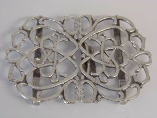 A Fine Victorian Style Hallmarked Solid Silver Nurses Belt Buckle - 25.  5 Grams