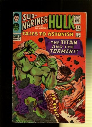 Tales To Astonish 79 Vg 3.  5 1 Book Sub - Mariner Hulk Stan Lee Jack Kirby