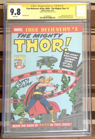 The Mighty Thor 1 Cgc 9.  8 Ss - Reprint - Signed Larry Lieber - 1st Appearance Loki