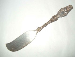 Antique 5 5/8 " Whiting Lily Pattern Sterling Silver Flat Butter Spreader