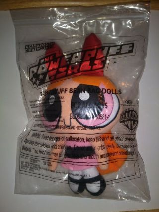 Cartoon Network 1999 Powerpuff Girls Bean Bag Doll Blossom in Bag 2