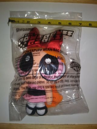 Cartoon Network 1999 Powerpuff Girls Bean Bag Doll Blossom in Bag 7