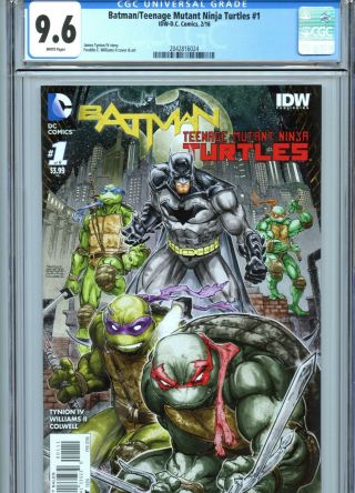Batman / Teenage Mutant Ninja Turtles 1 Cgc 9.  6 White Pages Idw - Dc Comics 2016