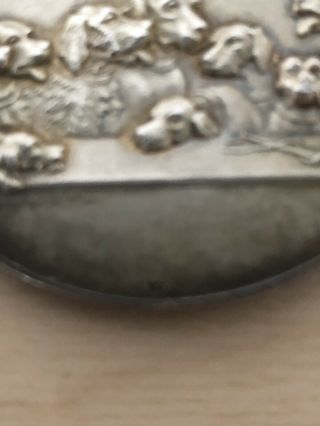 Antique 800 Silver Italian Kennel Club Medal/coin 2
