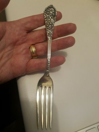 Antique Vintage Reed & Barton Trajan Sterling Silver Fancy Ornate Dinner Fork