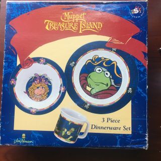 Muppet Treasure Island Cup Bowl Plate Jim Hensen Miss Piggy Kermit