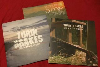 Turin Brakes - X3 7 " Vinyl Singles - 5 Mile,  Mind Over Money,  Fishing For A Dream