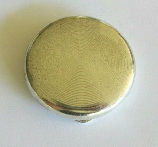 Vintage Unique & Collectible Art Deco Era Sterling Silver Round Hinged Pill Box 4