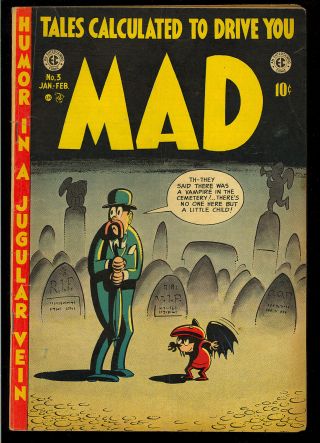 Mad 3 Owner Golden Age Ec Comic 1953 Vg -
