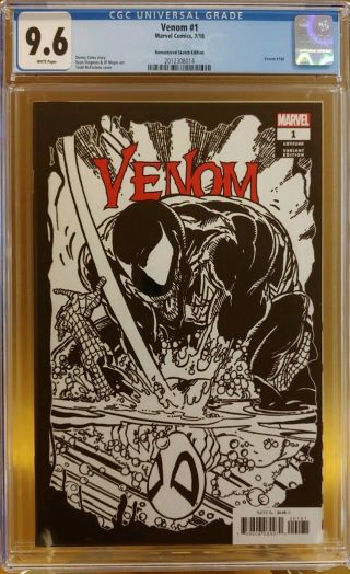 Venom 1 Cgc 9.  6 Nm,  Remastered Sketch Variant Mcfarlane Cover 1:1000