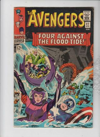 The Avengers 27 Vol 1 1966 Classic Jack Kirby Cover Captain America Hawkeye