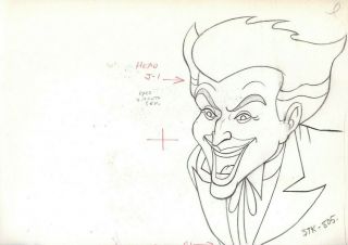 The Adventures Of Batman The Joker Pencil Drawing / 1968 Filmation Art.