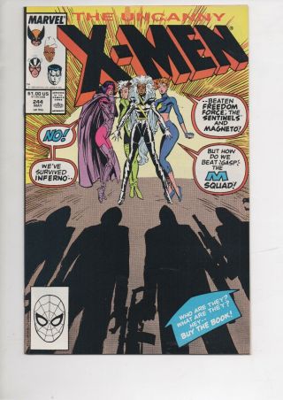 Uncanny X - Men 244 Comic From 1989 In Nm 9.  4/1st Jubilee Story/only $9.  95