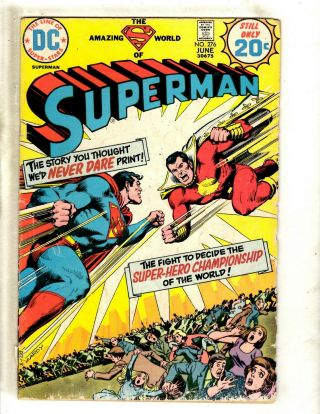 Superman 276 Dc Comic Book Signed Julius Schwartz Vg Shazam Captain Marvel J371