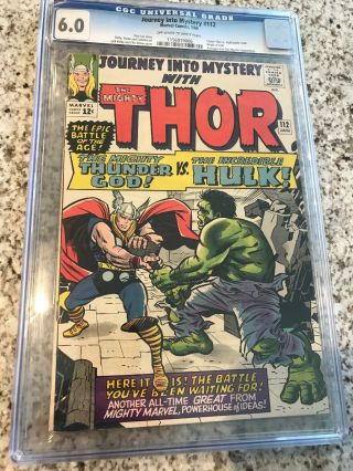 Thor (1962 - 1996 1st Series Journey Into Mystery) 112 Cgc 6.  0 1st Thor Vs Hulk